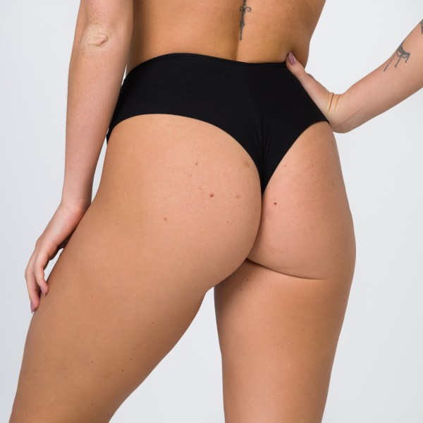 Calcinha Fio Duplo Preto c/média compressão