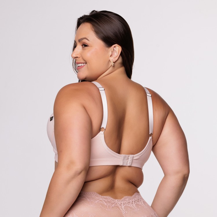 Sutiã Plus Size com Alça Reforçada e Bojo soft com Viés na cor Nude