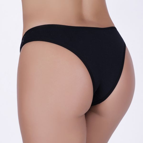 Tanga Silk Zebra Preta em Algodão Egípcio