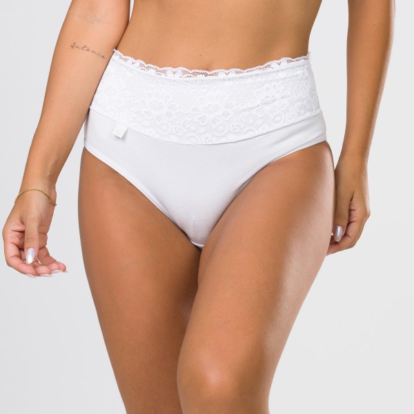 Calçola Barra Renda Branco em Algodão Egípcio