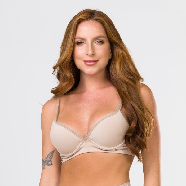 Sutiã em Algodão Egípcio com Bojo Soft e Pala Dupla